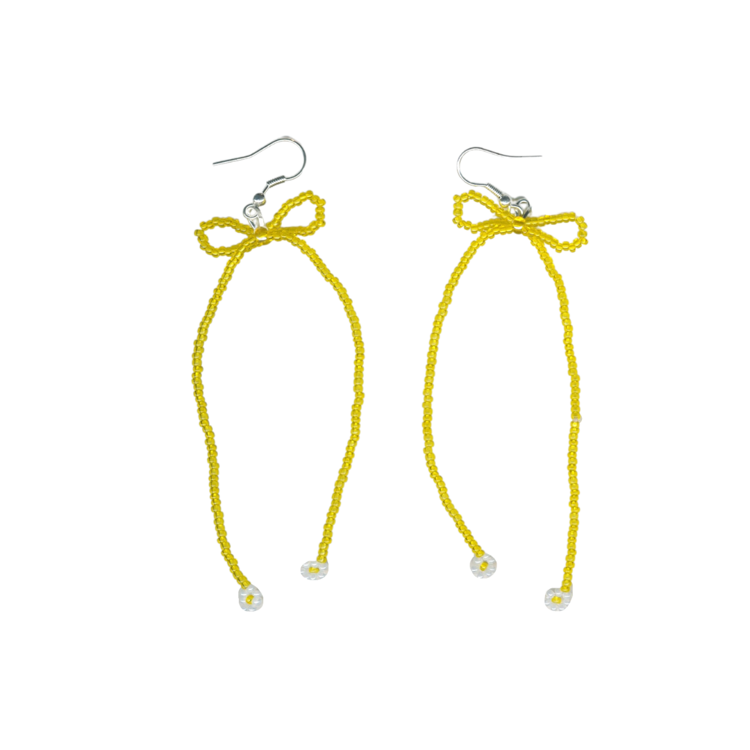 Bow Earrings in Yellow